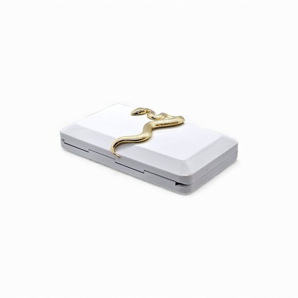 Kilian The Dawn Coffret Hard Case Metal Snake Clutch in White - New - Picture 3 of 6